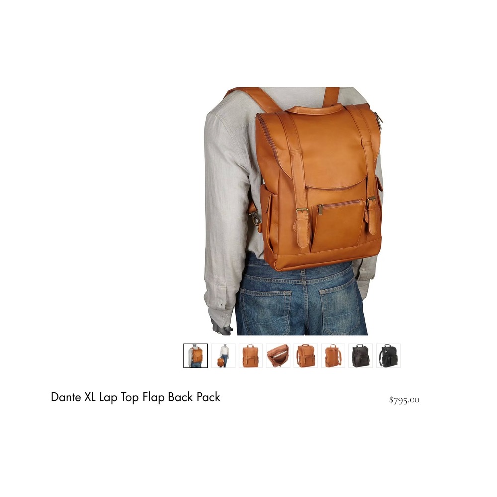 Charlie's Leather Dante XL‎ Laptop Flap Back Pack Leather Distressed Travel READ